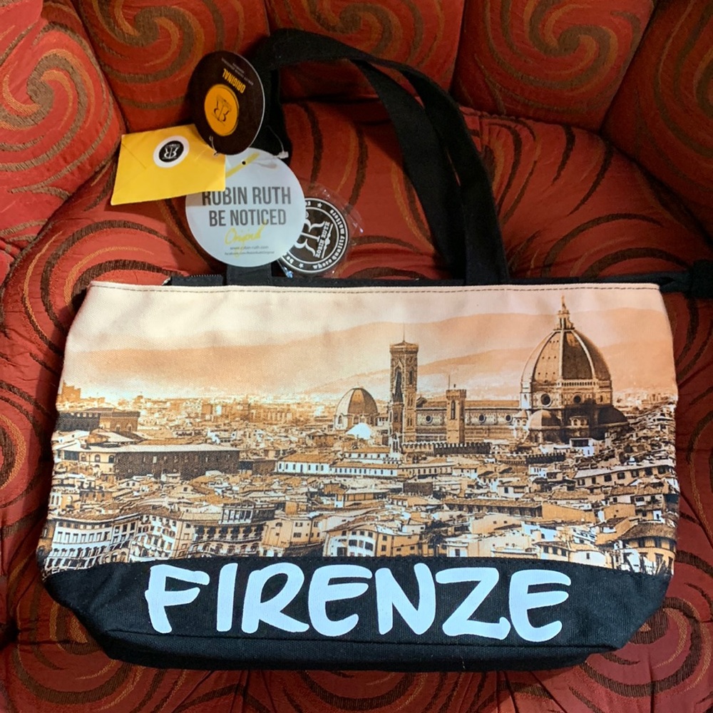 Robin Ruth Canvas Logo Tote Firenze Florence New